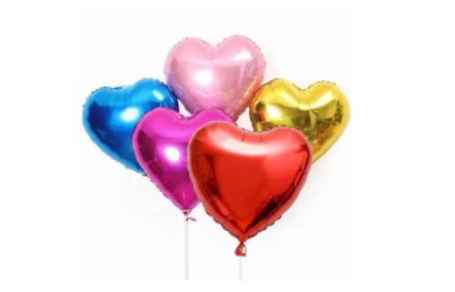 Balão metalizado em formato de coração - 1 unidade