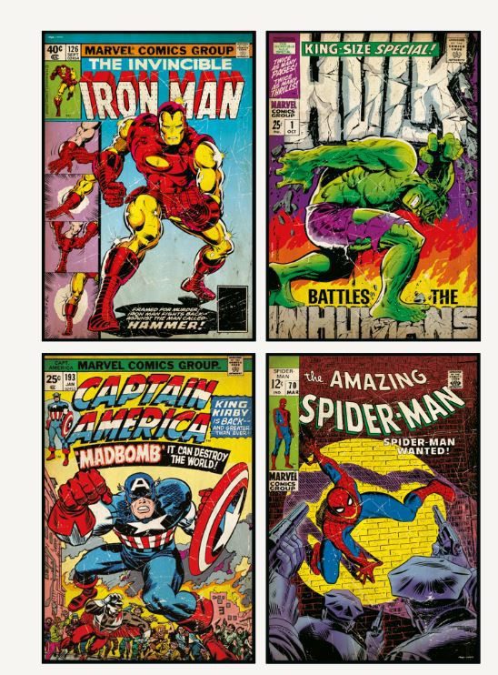 Cartaz Decorativo Vingadores Marvel - 04 unidades - Regina - Clube das Festa