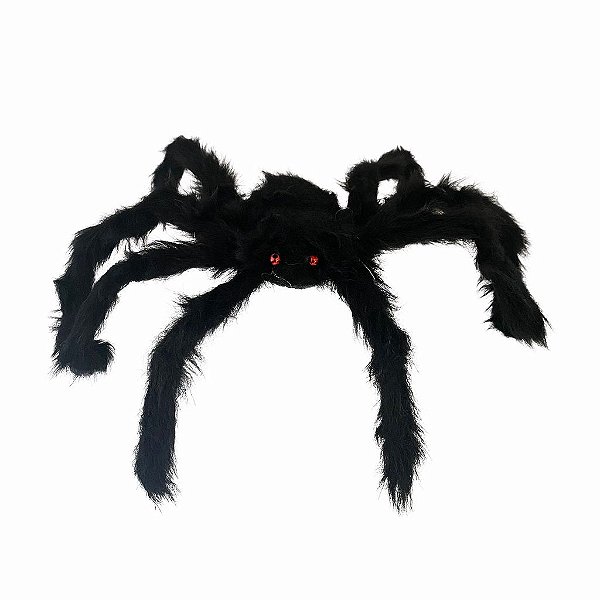 Aranha Peluda Preta 50cm Halloween