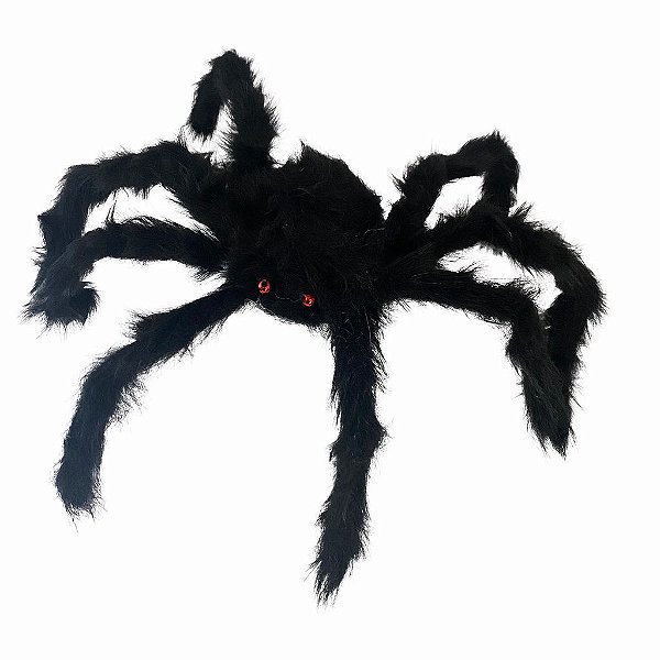 Aranha Peluda Preta 75 cm Halloween
