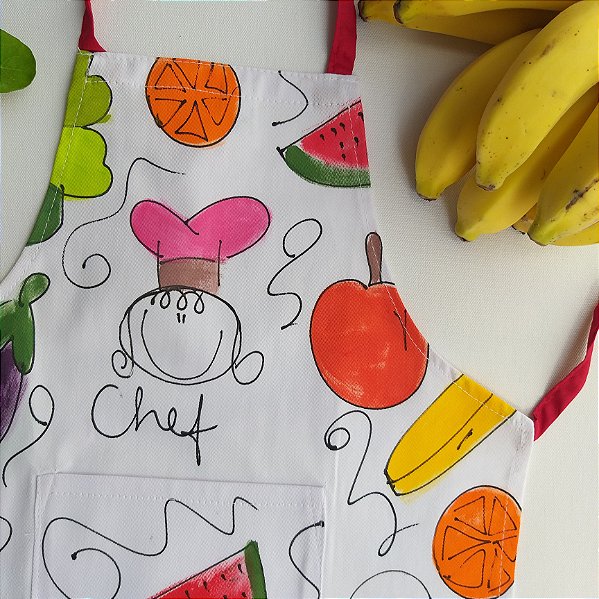 Avental Infantil Frutas e Legumes MENINA - Avental para sua casa, com  estampas artesanais