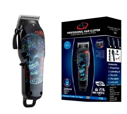 Máquina de Cortar Cabelo Kemei KM 735 - Sem Fio - Bivolt
