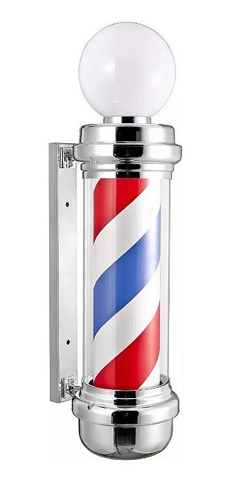Barber Pole Luminária Poste de Barbearia - Giratório - 65cm - 110V