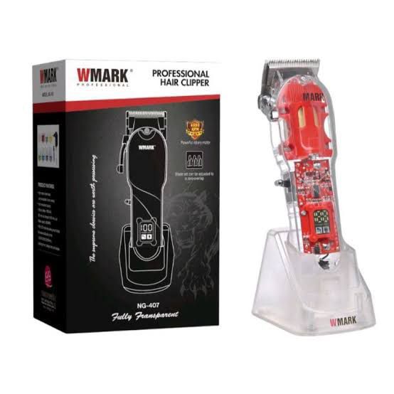 Maquina de Cortar Cabelo Profissional NG 407 - Vermelha - 6.500 RPM  - WMARK