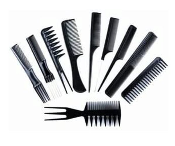 Kit de Dez Pentes Profissionais para Barbeiros e Cabeleireiros