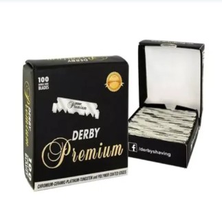 Dez Caixinhas com Metades Lâminas Barbear Derby Black Premium - Total: Mil metades