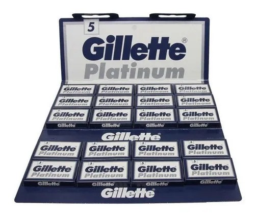 Lâminas de Barbear Gillette Platinum 200 Unidades – 2 Cartelas com 100 Cada