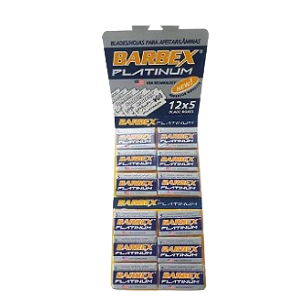 Lâminas Barbex Platinum 10 Cartelas - Cada Cartela: 60 - Total 600 Lâminas