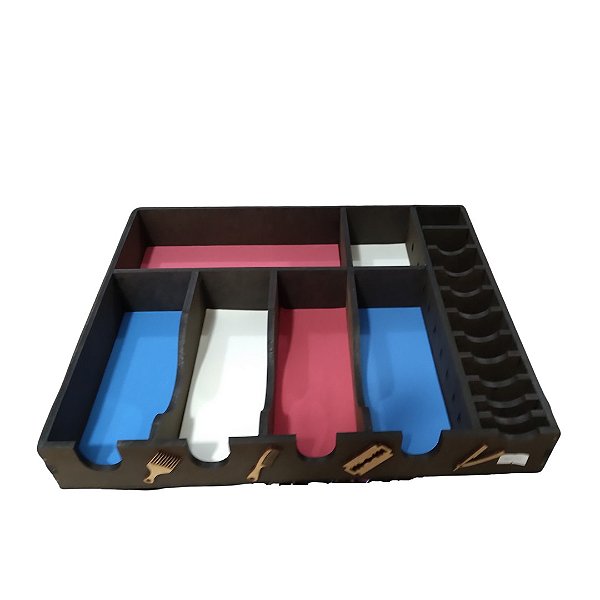 Suporte para 4 Máquinas de Cortar Cabelo 10 Pentes e Tesouras