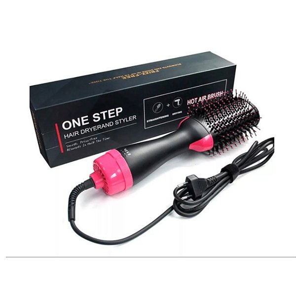 Escova Elétrica Profissional 3 Em 1 Seca Alisa Modela Cabelo - 110V