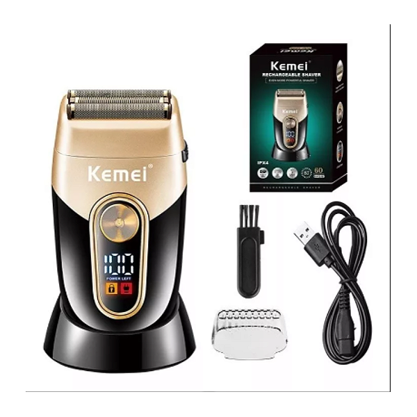 Barbeador Recarregável Efeito Navalha Kemei Km 3209