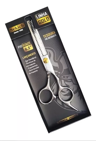 Tesoura Para Cabelo Profissional Gold 6,5 - Desbaste - Sekich