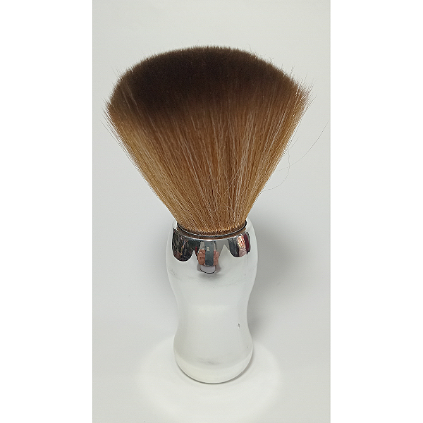 Espanador para Barbearia Salão de Beleza Prata Pelo Sintético Macio Importado