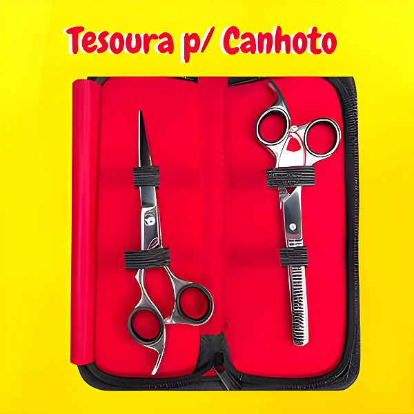 Tesoura para Canhoto Fio Navalha ou Fio Laser - 7" - Umi