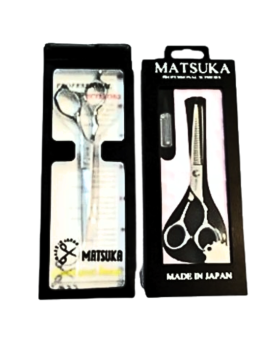 Jogo de 2 Tesouras Linha Matsuka Original - 1 Fio Navalha 7' - 1 Desbastadeira 7' - Made in Japan