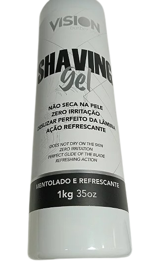 Shaving Gel Vision 1 Litro – Barbear, Depilação e Acabamento de Cabelo (Pezinho) – Uso Profissional