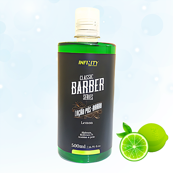 Loção Pós Barba Classic Barber - Lemon -  Hidrata, Refresca e Acalma a Pele - 500 ml - Infinity