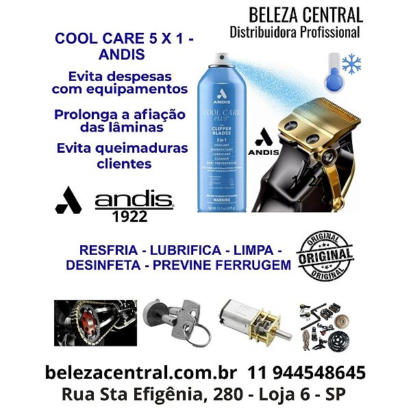 Resfriador Máquinas Cabelo Tosa Cool Care - 5 em 1 - Andis - 540ml/439g.