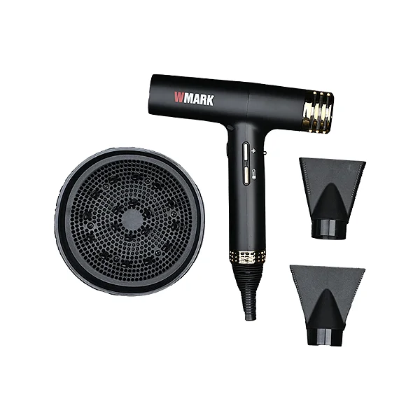 Secador Leve Turbinado - Com Visor - 3 Temps - 260 g - 2 Bicos - Difusor - Wmark Ng 9102