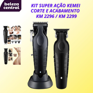 Kit Super Ação Kemei - Máquina de Corte e Acabamento - KM 2296 / 2299 - Bivolt