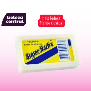 2 Cartelas Super Barba Amarela Premium Super Inoxidável - Cartela 60 Unids - Total 120 Unids - 240 Metades