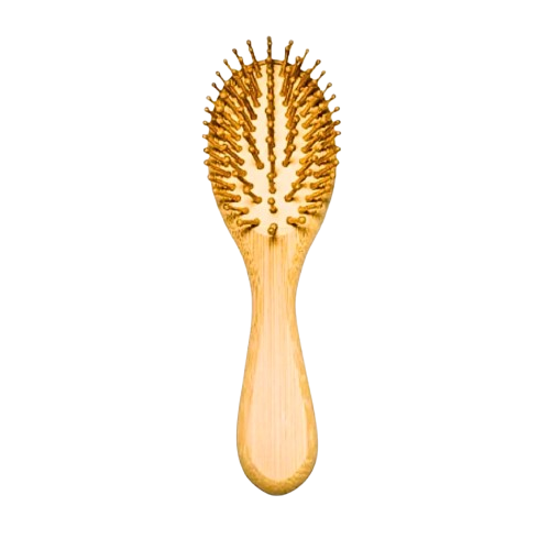 Escova de Cabelo em Bambu Natural Antiestática Média – Cerdas Arredondadas – Reduz Frizz e Aumenta o Brilho