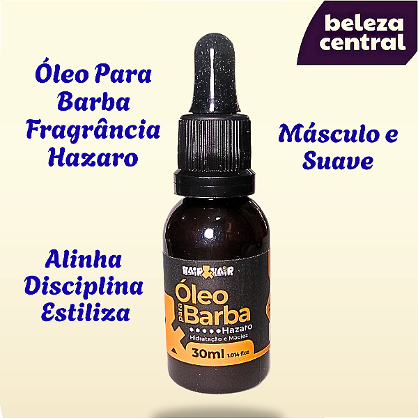 Óleo para Barba Hair & Hair - Hidratação e Maciez - Fragrância Hazaro - 30 ml