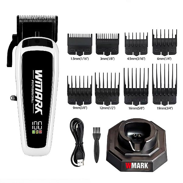Máquina de Cortar Cabelo Motor 8000 RPM Sem Escova NG 8061 Branco Wmark
