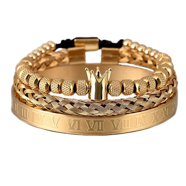 Pulseira Bracelete  Luxo Dourado romano