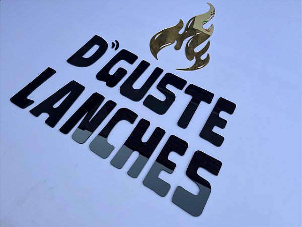 LOGO EM ACRILICO ESPELHADO DOURADO, ROSE, PRATA 100 x 100