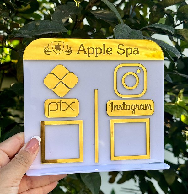 Placa Pix Display QR CODE ACRÍLICO