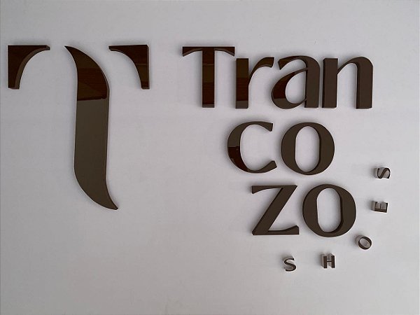 LOGO EM ACRILICO ESPELHADO DOURADO ROSE PRATA 50 x 40