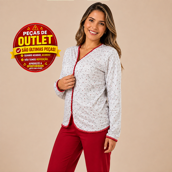 Pijama Feminino Love Vermelho - 4697 | Marca: Cia do Copo