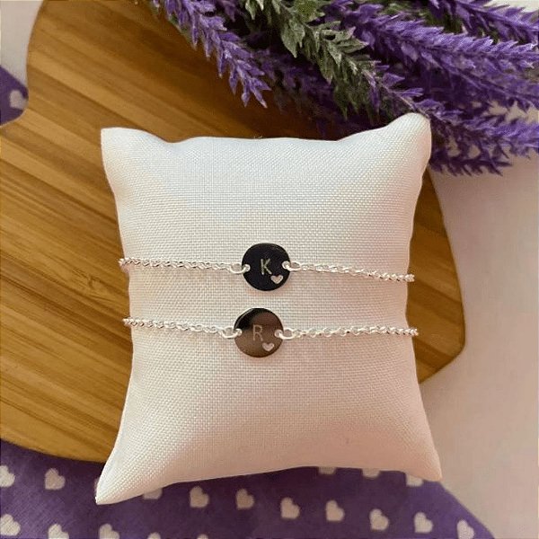 Pulseira Personalizada Chapinha com Coração Vazado