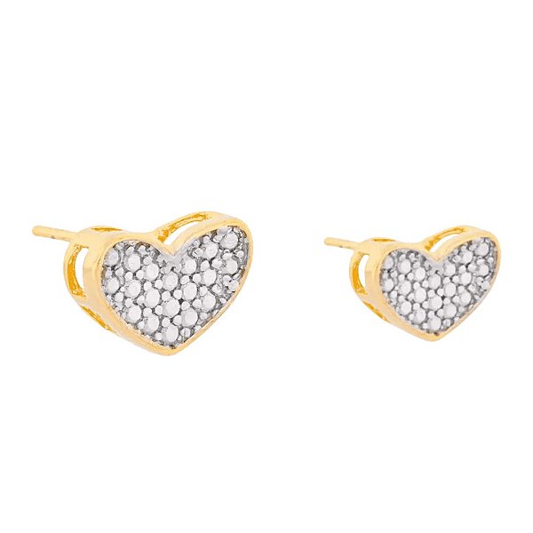 Brinco Coração Cravejado Eliza