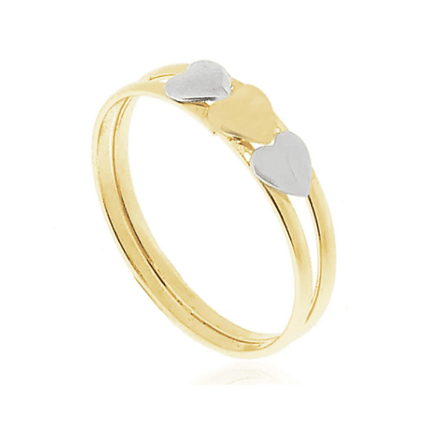 Anel Duplo 3 Corações