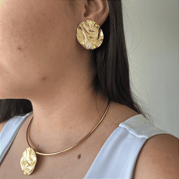 Conjunto Chocker e Brinco Carmem