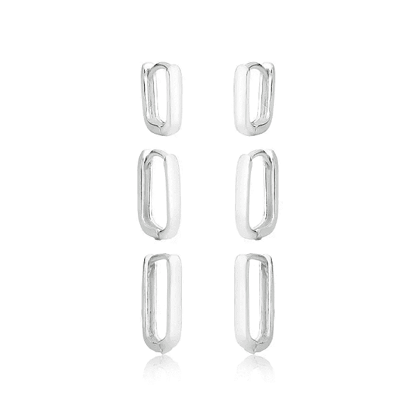 Trio de Argolas Baguete Clara