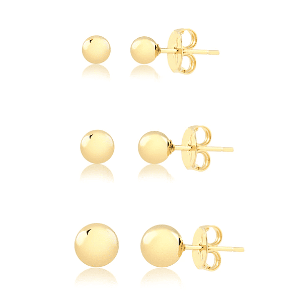 Trio de Brincos Bolinha Isabel