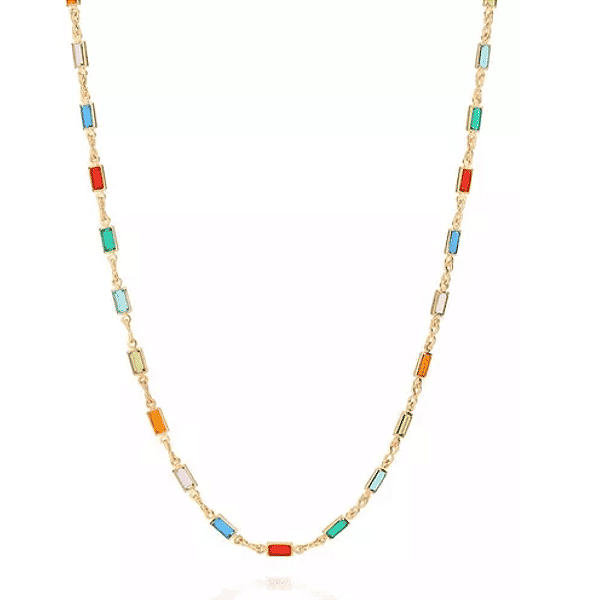 Colar Baguetes Coloridas Íris