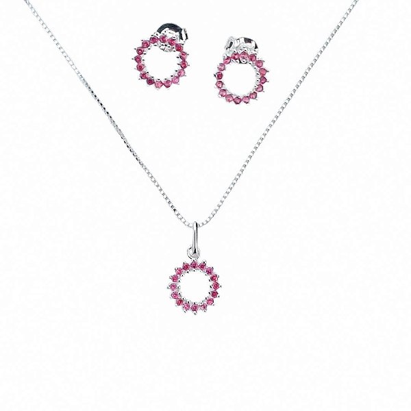 Conjunto Colar & Brinco Pink Aurora