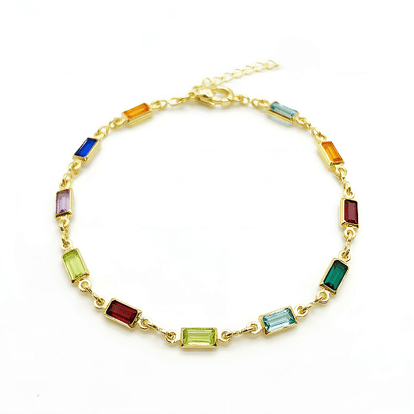 Pulseira de Zircônias Coloridas