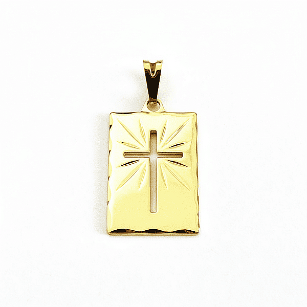 Pingente Cruz Vazada Banhado a Ouro