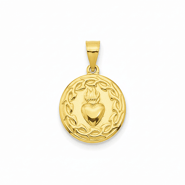 Pingente Sagrado Coração de Jesus Banhado a Ouro