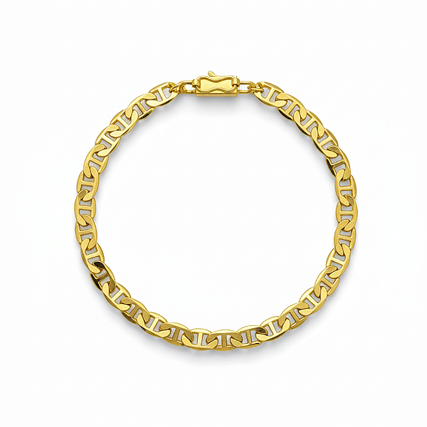 Pulseira Masculina Piastrine Banhada a Ouro - Lorenzo
