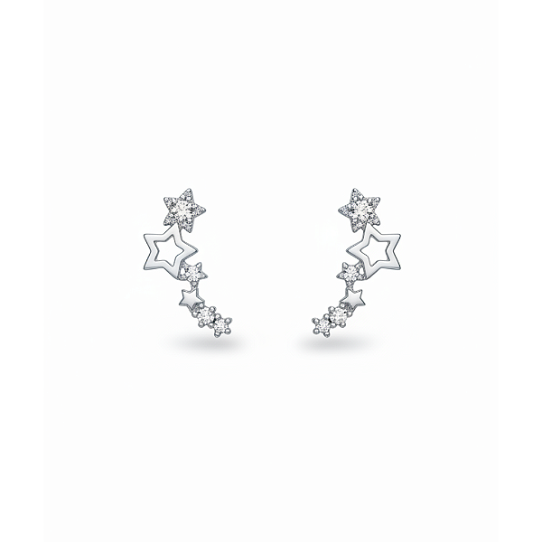 Ear Cuff Estrelas Banhado a Prata – Lyra