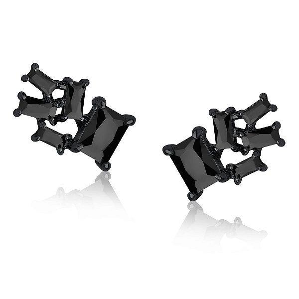 Brinco Ônix Banhado a Ródio Negro