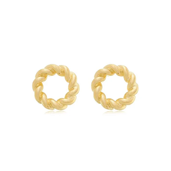 Brinco Torcido Lorena - Banhado a Ouro