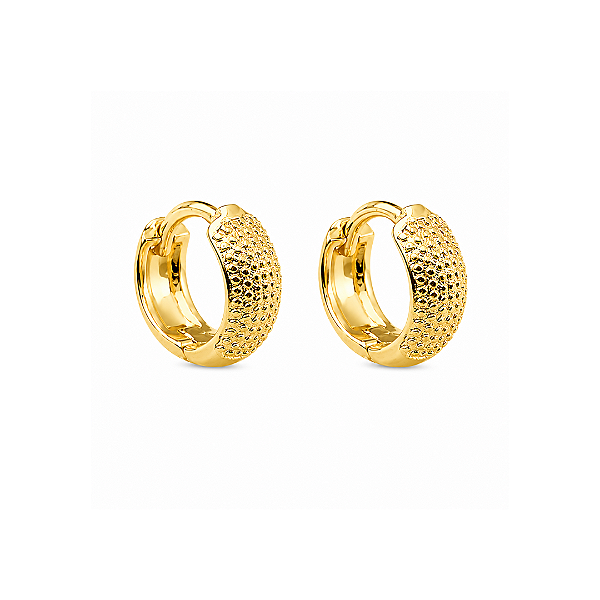 Argola Trabalhada Camille - Banhada a Ouro