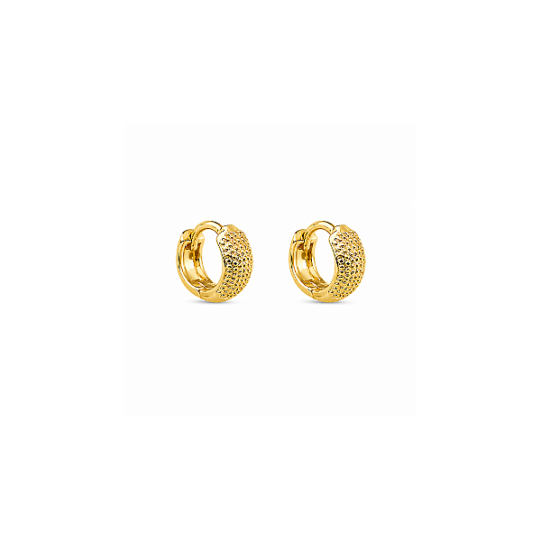 Argola Trabalhada Camille Baby - Banhada a Ouro